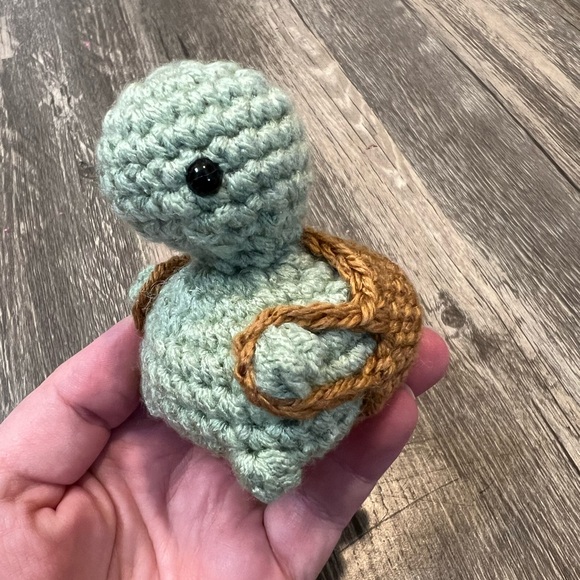 Hand Crafted Other - Crochet Mini Cheeky Turtle Plushie Handcrafted